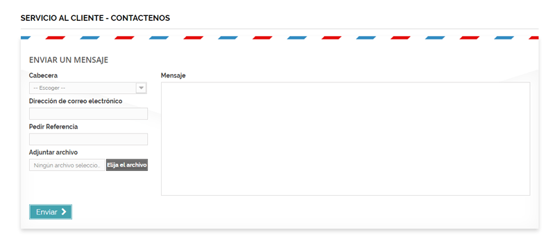 página de contacto